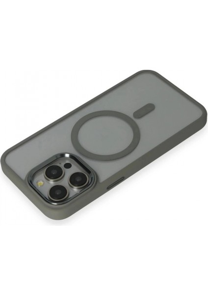 iPhone 15 Pro Max Kılıf Room Magneticsafe Silikon - Gri (K95) modelleri