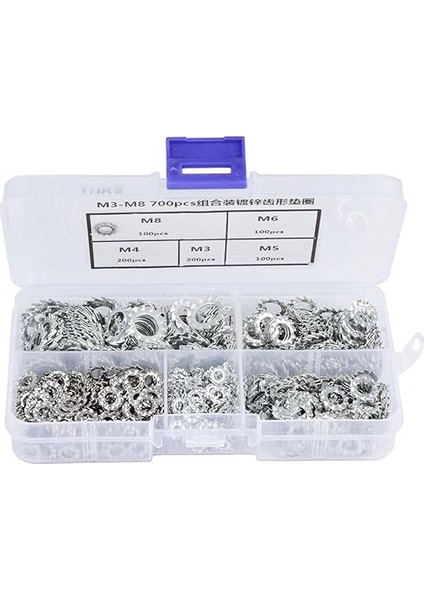 Tırtıklı M3 Kilitleme Pulları Tırtıklı 13×7×3 700 Adet Galvanizli Tırtıklı Dişli Kilit Rondelası Düz Set Sabitleme Aracı M3 M4 M5 M6 M8 Tırtıklı M3 Kilitleme Pulları Yaylı Rondela