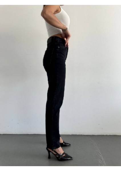 Tommy1 Lara Yıldız Cindy Ayer Kadın Siyah Yüksek Bel Mam Likralı Jean(Tam Kalıp) modelleri
