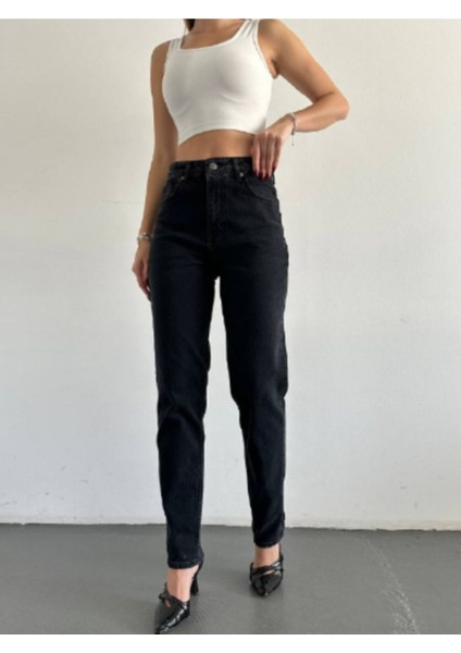 Tommy1 Lara Yıldız Cindy Ayer Kadın Siyah Yüksek Bel Mam Likralı Jean(Tam Kalıp) fırsatları