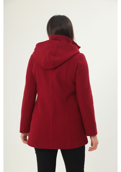 Kapüşonlu Cepli Kaşe Kaban Çıtçıtlı Büyük Beden indirimleri