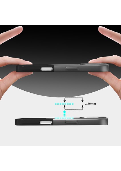 iPhone 16 Plus Kılıf M-Safe Şarj Özellikli Mıknatıslı Nxxa Duble Kapak - Gri modelleri