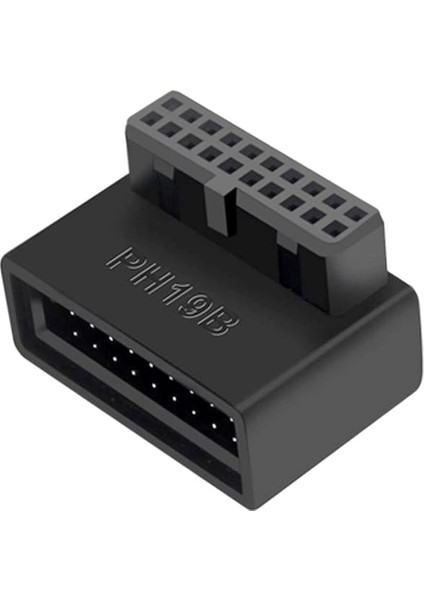 USB 3.0 90 Derece Anakart Adaptörü 19 Pin/20 Pin Erkekten Dişi Uzatma Adaptörü L Masaüstü Anakart Için Sağ Açılı Soket (Aşağı Açısı PH19B)