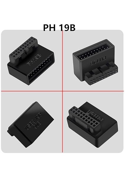 USB 3.0 90 Derece Anakart Adaptörü 19 Pin/20 Pin Erkekten Dişi Uzatma Adaptörü L Masaüstü Anakart Için Sağ Açılı Soket (Aşağı Açısı PH19B) modelleri