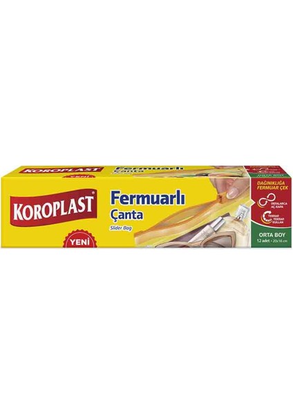 Fermuarlı Çanta Orta Boy 12'li