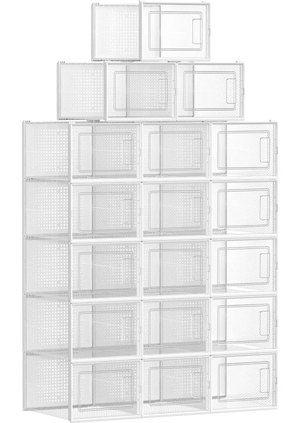 LSP18MWT Ayakkabı Kutusu, 18'li Set, Ayakkabı Saklama Kutusu