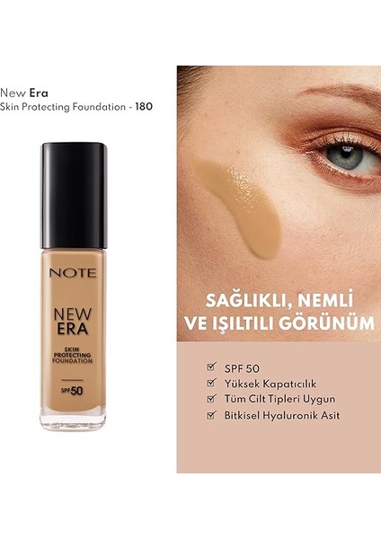 New Era Skin Protecting 180 Dark Honey Nemlendirici Etkili Spf 50 Hyaluronik Asitli Fondöten fiyatları