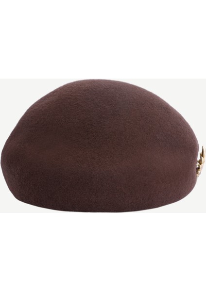 Çiçek Broş Incili Yün Şapka