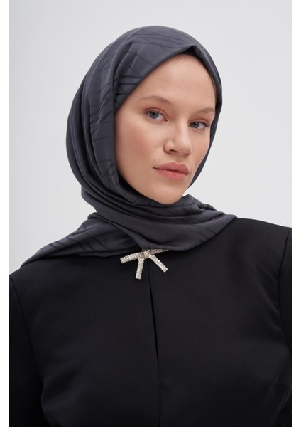 Simetrik Jakar Italyan Ipekli Şal Antrasit modelleri