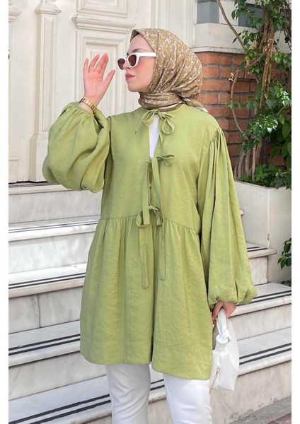 Ön Bağlamalı Iki Parça Ceket Yağ Yeşili fiyatları