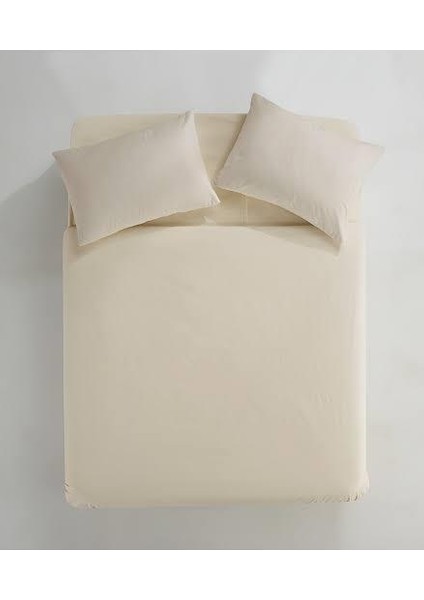 Battal Çift Kişilik %100 Pamuk Lastikli Çarşaf + 2 Adet Yastık Kılıfı 180 x 200