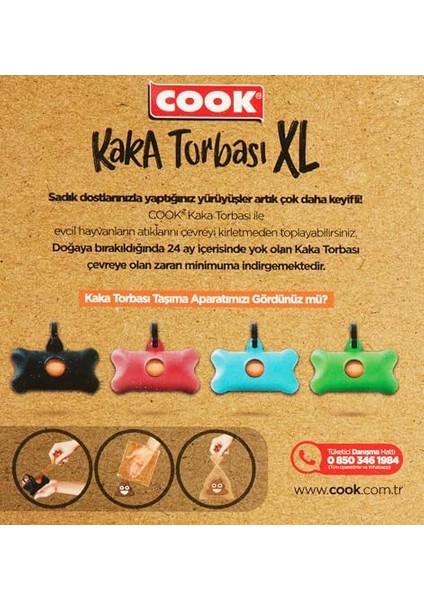 Cook Xl Kaka Torbası Yedeği 20'li Rulo 4'lü (Blister'li)