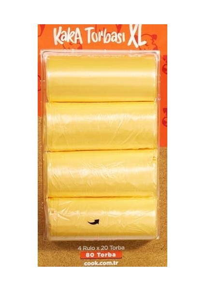 Cook Xl Kaka Torbası Yedeği 20'li Rulo 4'lü (Blister'li) modelleri