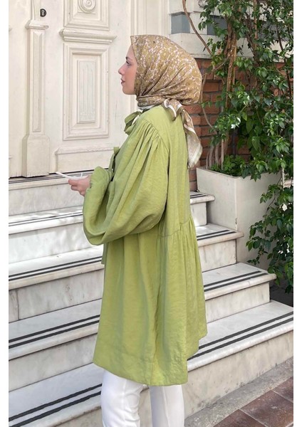 Ön Bağlamalı Iki Parça Ceket Yağ Yeşili modelleri