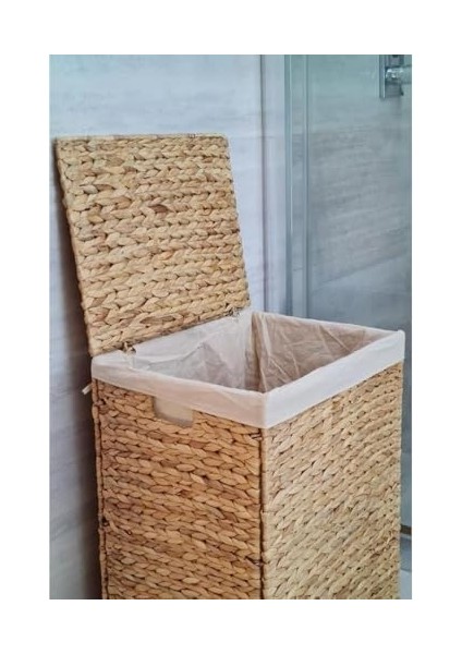 Yapımı Hasır Katlanabilir Kirli Çamaşır Sepeti, Modern Çamaşır Sepeti, Katlananır Yer Kaplamayan Kirli Çamaşır Sepeti (44X34CMYÜKSEKLIK 54CM) fiyatları