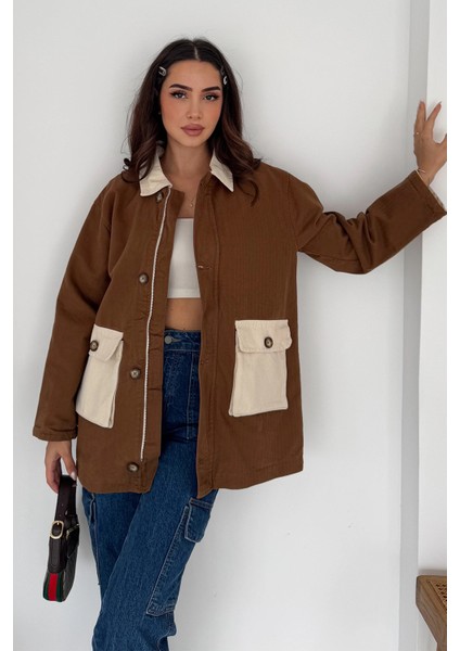 Körüklü Cep Detaylı Yağmur Gabardin Ceket Kahverengi fiyatları