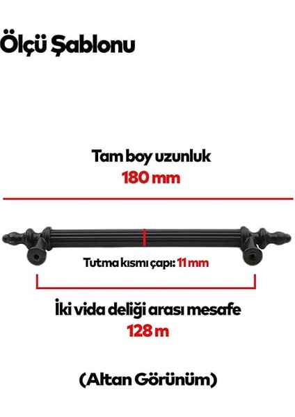 Polananit 10 Adet Mutfak Dolap Kapak Kulpu 128 mm Siyah Sert Plastik Kulp Şık Tasarım fiyatları