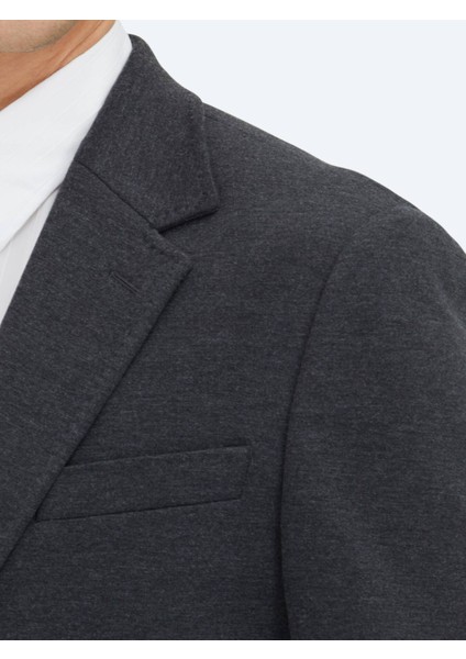 Antrasit Düz Modern Fit Pamuk Karışımlı Örme Takım Elbise fırsatları