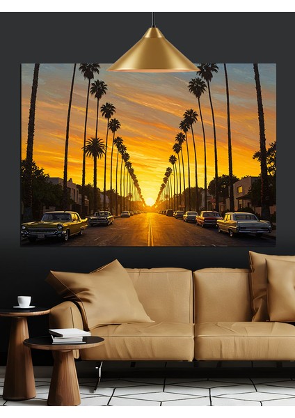 Sarı Işıklı Köprü Manzarası Dekoratif Kanvas - Mdf Ahşap Tablo modelleri