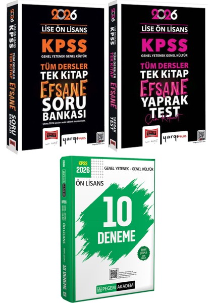 2026 Kpss Lise Ön Lisans Tek Kitap Efsane Soru Yaprak Test - 2026 Kpss Ön Lisans Çözümlü 10 Deneme