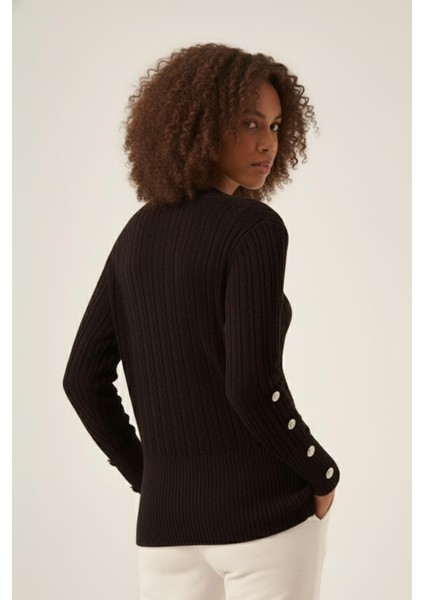 Kadın Saç Örgülü Hırka Acı Kahve 25238