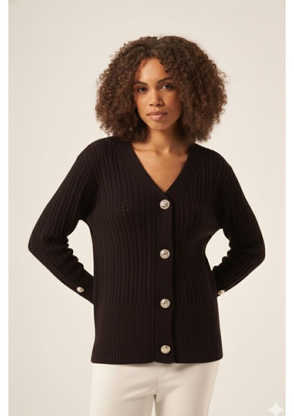 Kadın Saç Örgülü Hırka Acı Kahve 25238 fiyatları