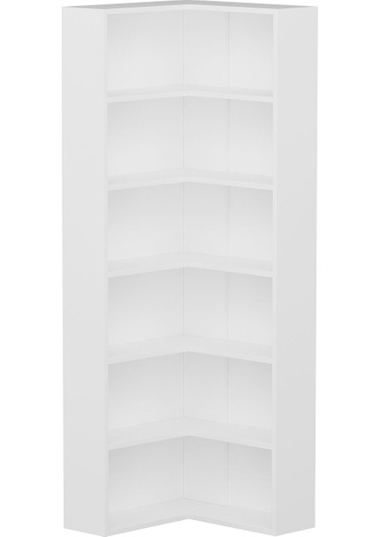 Adel 5 Raflı Köşe Kitaplık - Beyaz