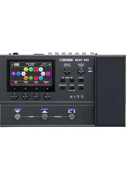 Gx-10 Kompakt Gitar ve Bas Efekt Işlemcisi, GX-100 Ses Motoru, Renkli Dokunmatik Ekran, 32 Amp Tipleri ve 170 Boss Efektleri Çok Modlu, Ayak Pedalları ve Ifade Pedalı, Aırd Teknolojisi
