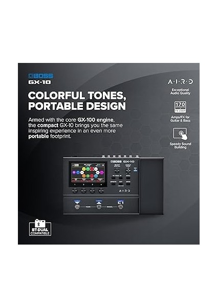 Gx-10 Kompakt Gitar ve Bas Efekt Işlemcisi, GX-100 Ses Motoru, Renkli Dokunmatik Ekran, 32 Amp Tipleri ve 170 Boss Efektleri Çok Modlu, Ayak Pedalları ve Ifade Pedalı, Aırd Teknolojisi fiyatları