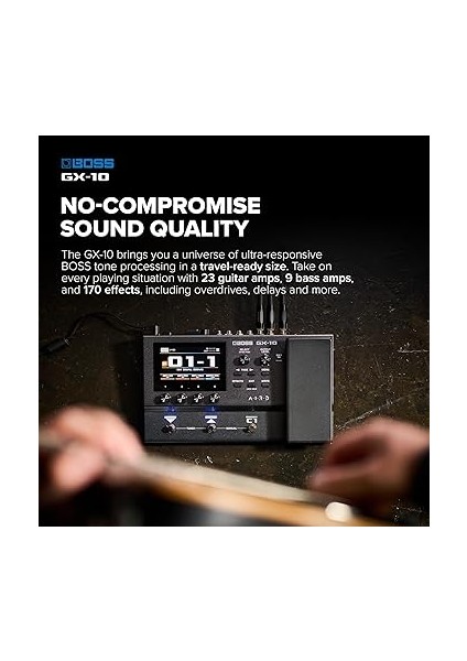 Gx-10 Kompakt Gitar ve Bas Efekt Işlemcisi, GX-100 Ses Motoru, Renkli Dokunmatik Ekran, 32 Amp Tipleri ve 170 Boss Efektleri Çok Modlu, Ayak Pedalları ve Ifade Pedalı, Aırd Teknolojisi modelleri