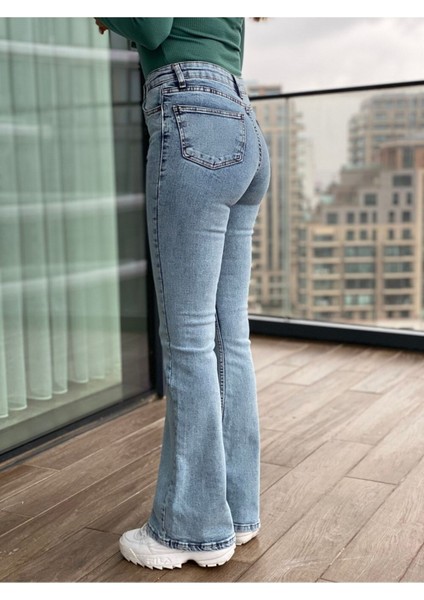 jean Adenle Mavi Kar Yıkama Ispanyolkot Pantolon Yüksek Bel Toparlayıcı indirimleri