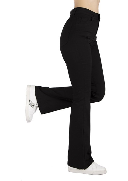 jean Kadın Siyah Yüksek Bel Ispanyolpantolon fiyatları