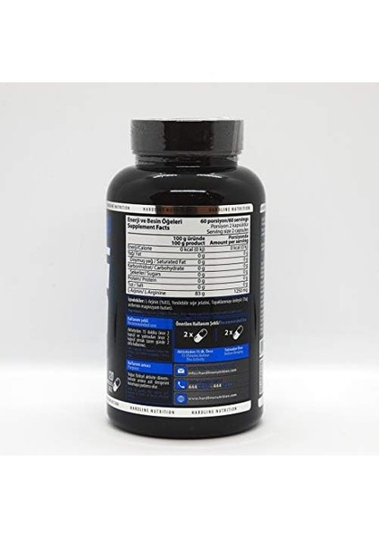 Hard Line Nutrition Hardline Arg 1250 120 Kapsül