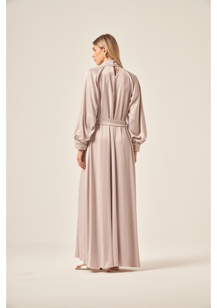 Kadin Ipek Saten Elbise Taş 31208