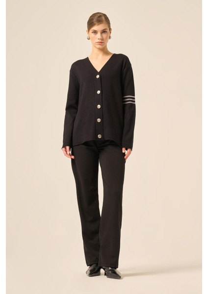 Kadın Sim Detay Hırka Siyah 25016 fırsatları