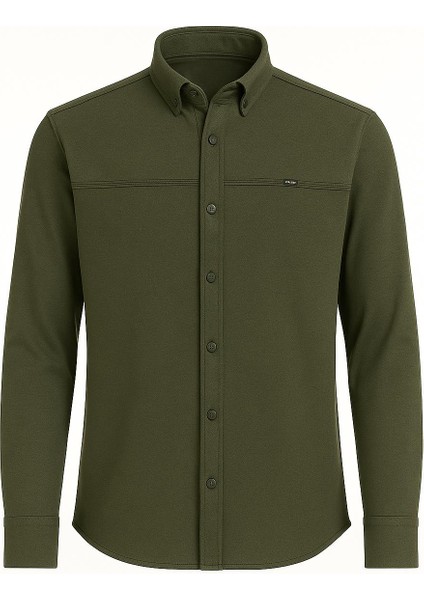 Yxc Uzun Kol Slim Fit Erkek Örme Gömlek - 7437