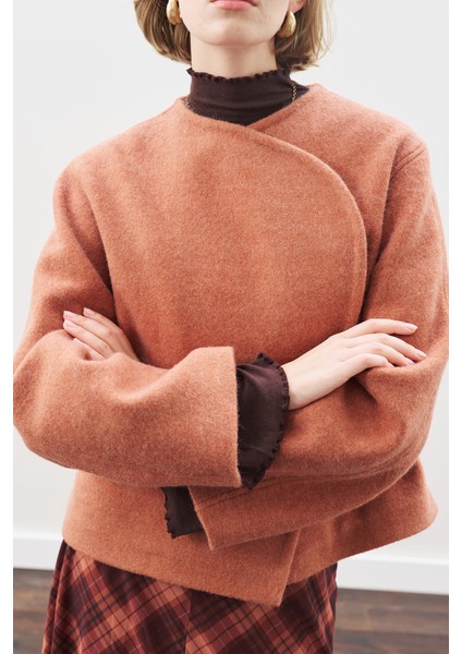 Yünlü Kısa Ceket Kiremit indirimleri