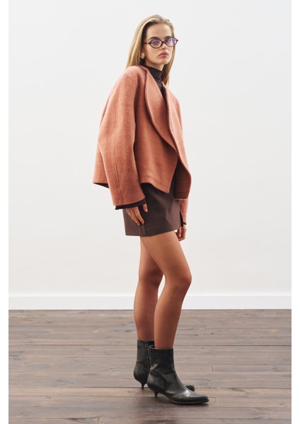 Yünlü Kısa Ceket Kiremit