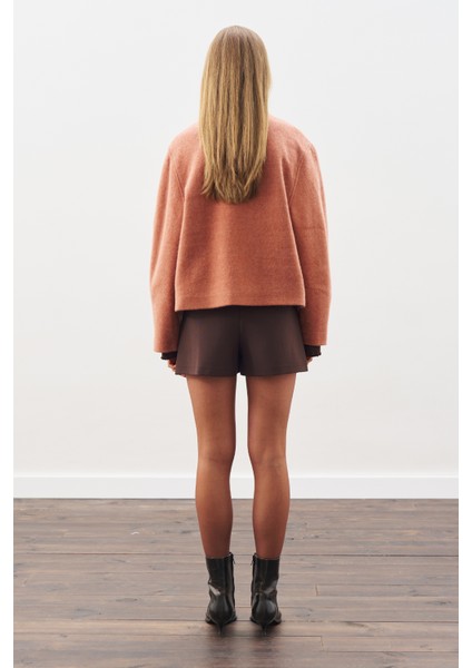 Yünlü Kısa Ceket Kiremit