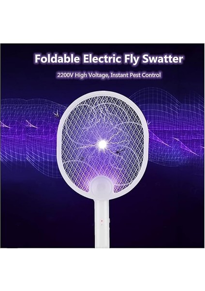 Sinek Öldürücü Raket - Yüksek Voltajlı Sinek, Haşere ve Böcek Öldürücü, Geniş Etki Alanı, Uv Işıklı Güçlü Sinek Öldürücü Raket, Ev Bahçe Kamp Için Kablosuz Elektrikli Sivrisinek Kovucu fiyatları