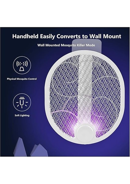 Sinek Öldürücü Raket - Yüksek Voltajlı Sinek, Haşere ve Böcek Öldürücü, Geniş Etki Alanı, Uv Işıklı Güçlü Sinek Öldürücü Raket, Ev Bahçe Kamp Için Kablosuz Elektrikli Sivrisinek Kovucu indirimleri