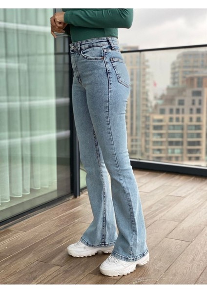 jean Zeronimo Kadın Likralı Yüksek Bel Düz Ispanyoljeans modelleri