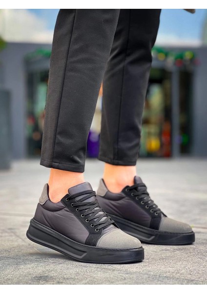 KB-X46 Kuback Siyah Gri Yüksek Siyah Taban Günlük Spor Ayakkabı fırsatları