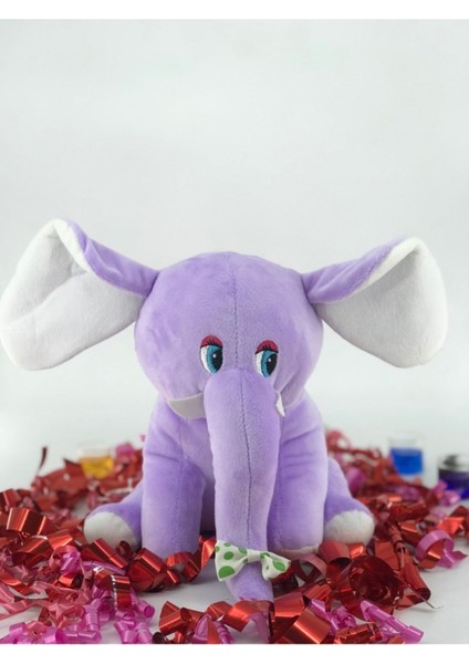 Lila Oyuncak Peluş Fil 25 cm