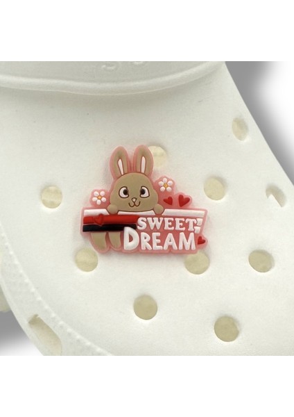 Terlik Süsü ve Aksesuarı , Çanta Süsü – Jibbitz 3D Sweet Dream Tavşanlı Figür Aksesuar