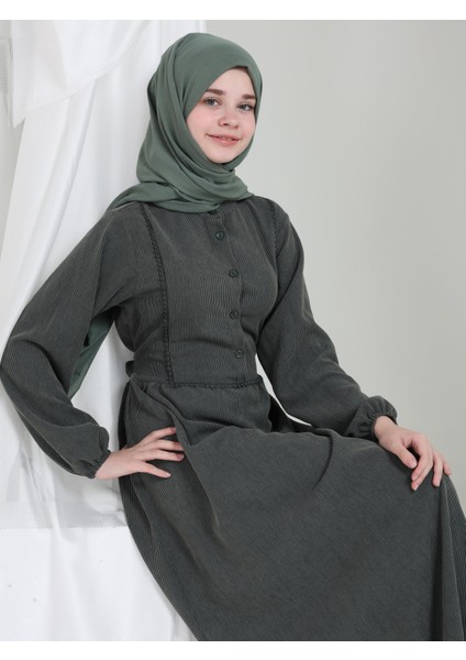 Melora Kız Çocuk Kadife Elbise Yeşil