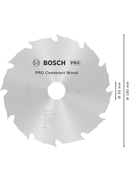 Professional Accessories Dairesel Testere Bıçağı 190 Mm, 12 Diş, Construct Wood modelleri