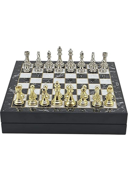 Büyük Boy Metal Klasik Satranç Tk. Parlak ve Mermer Desenli Sandıklı Mdf TAHTASI(36X36X6 Cm.) modelleri