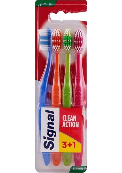 Premium Action 4'lü (3+1) Yumuşak Diş Fırçası