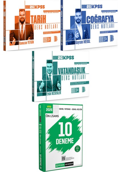 2026 Kpss Tarih Coğrafya Vatandaşlık Ders Notları - 2026 Kpss Ön Lisans Çözümlü 10 Deneme